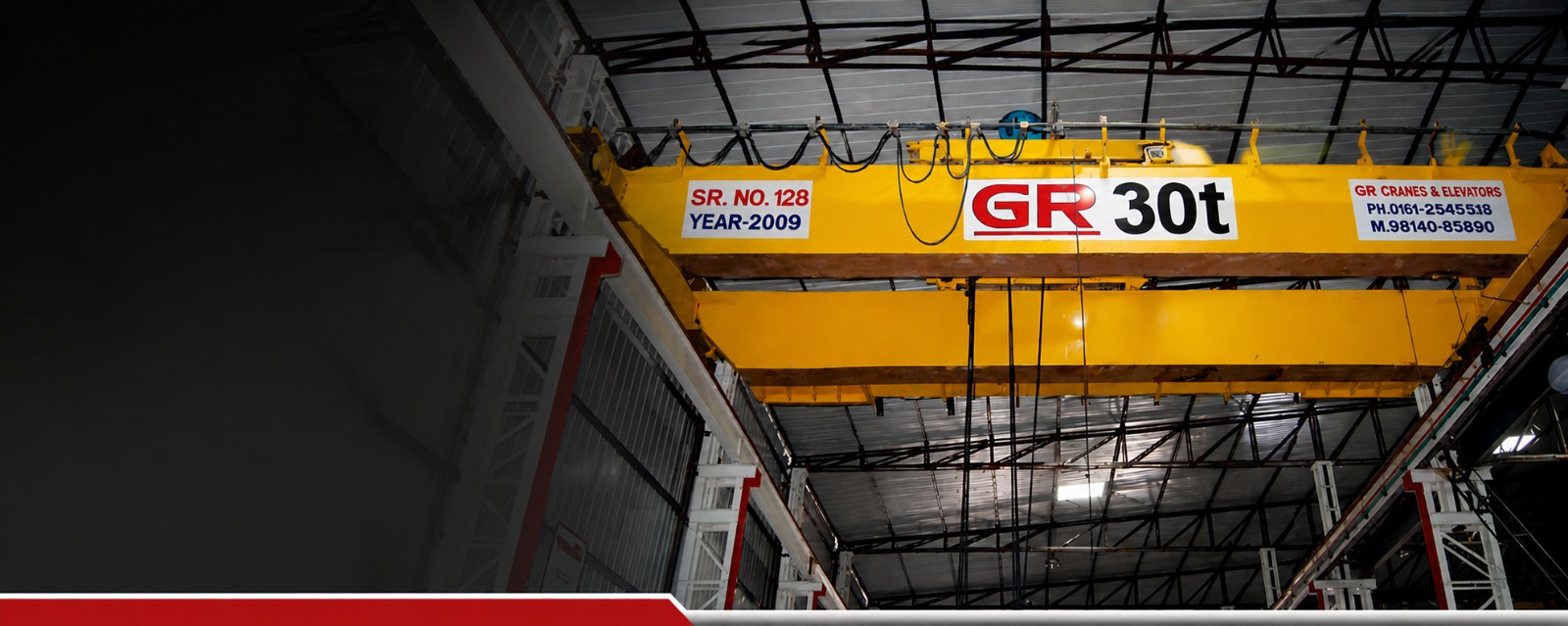GR Cranes & Elevators 30t EOT crane installed in a customer facility